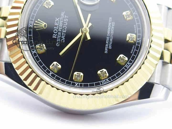Dial Bracelet Maker Diam Jubilee Best On Edition BP YG DateJust Black 41mm SS II A2813 0510